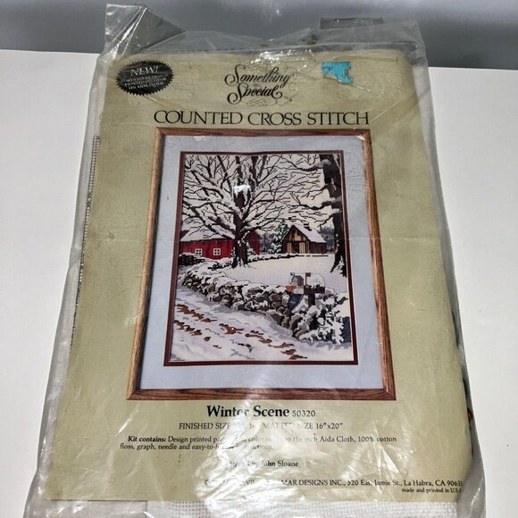 Something Special "Winter Scene" Counted Cross Stitch Kit 50320- 12x16 NEW - Picture 1 of 7